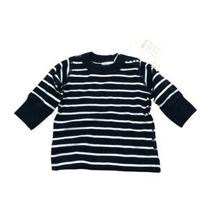 Polarn O. Pyret Baby Organic Cotton Striped Navy/White Long Sleeve Top 0-1M
